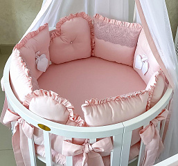 Комплект в кроватку дизайнерский "Амур" Нежно-розовый